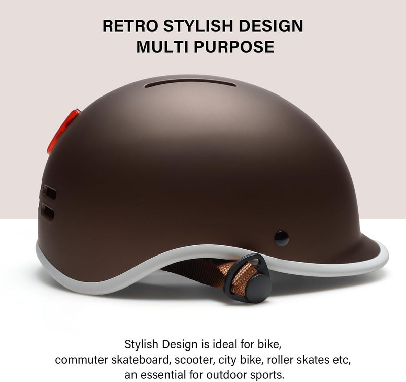 EXCLUSKY Bike Helmet for Adults,Adjustable Cycling Helmet for Men & Women Safety Certified Bicycle Helmet for Commuting, Road Biking, Skating with USB Rechargeable Rear Light - Image 4